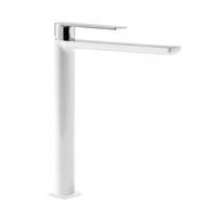 Wastafelmengkraan Tres Loft Colors 1-hendel Uitloop Recht 28.2 cm Rond Wit Chroom Tres - thumbnail