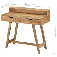 Bureau 100x45x90 cm massief ruw mangohout - thumbnail
