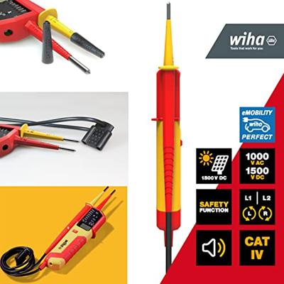 Wiha Spanningszoeker en doorgangstester | 12 - 1.000 V AC | CAT IV | incl. 2x AAA-batterijen - 44319 - 44319 - thumbnail