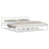 Bedframe Wit 208.6 x 157.6 x 69.4 cm Massief grenenhout - thumbnail