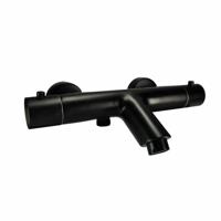 Thermostatische Badmengkraan Rimini H.O.H. 15 cm Mat Zwart Aqua Splash - thumbnail