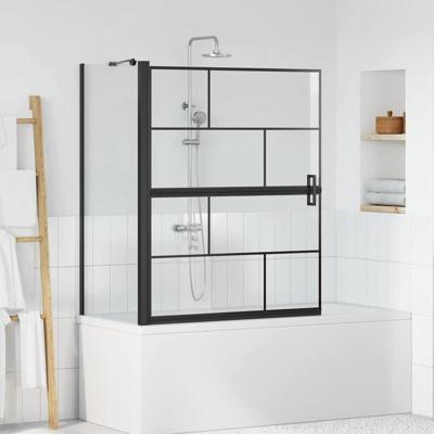 Bad Douche Scherm Zwart en transparant 100 x 67 x 129.5 cm