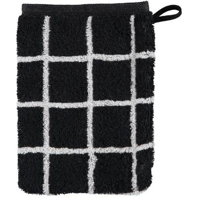 Cawö Cawö Zoom Karo Washandje schwarz