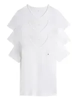 Tommy Hilfiger Heren Katoenen T-Shirt - Basic ondershirts korte mouw - V-hals - S - Wit - thumbnail