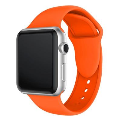 Dubbele klinknagels siliconen horloge Band voor Apple Watch serie 3 & 2 & 1 42mm (oranje)