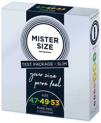 MISTER SIZE Test Pakket 3 Condooms SMAL (maten 47-49-53)