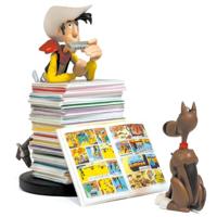 Lucky Luke: Lucky Luke and Rantanplan Stack of Comics Collector Figure - thumbnail