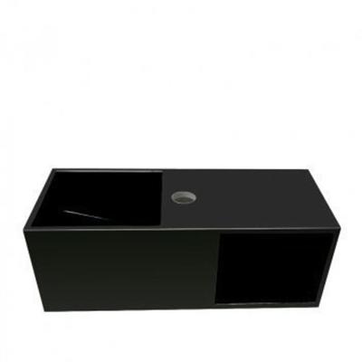 Wiesbaden Fontein Julia 54x20x20 cm met Nis Solid Surface Mat Zwart Wiesbaden Fontein Julia 54x20x20 cm met Nis Solid Surface Mat Zwart