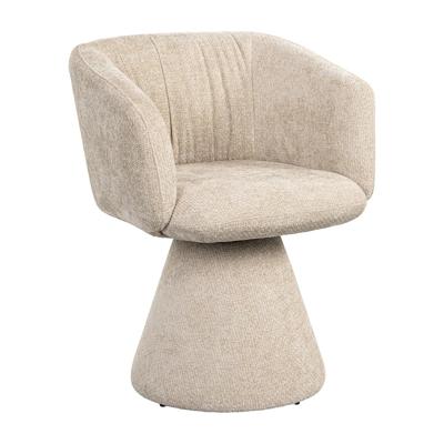 Richmond Draaibare Eetkamerstoel 'Madeline' Chenille, kleur Crème Richmond Draaibare Eetkamerstoel 'Madeline' Chenille, kleur Crème
