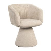 Richmond Draaibare Eetkamerstoel 'Madeline' Chenille, kleur Crème - thumbnail