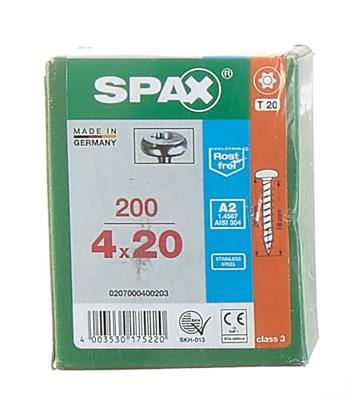 SPAX 880939249040020 R 88093 Ruko m.Spitze/T-STAR VG Bolkop houtschroef 4 mm 20 mm Torx, Binnen-T Staal Roestvast 200 stuk(s) SPAX 880939249040020 R 88093 Ruko m.Spitze/T-STAR VG Bolkop houtschroef 4 mm 20 mm Torx, Binnen-T Staal Roestvast 200 stuk(s)
