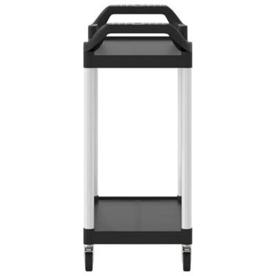 Trolley 2-laags 81x41x92 cm aluminium zwart Trolley 2-laags 81x41x92 cm aluminium zwart