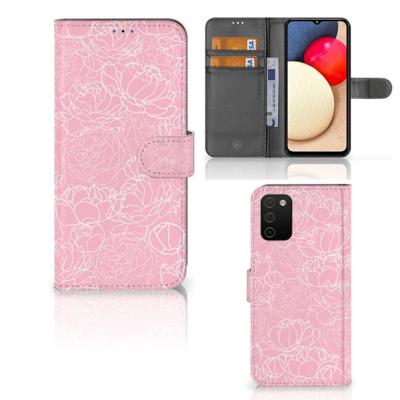 Samsung Galaxy A03s Hoesje White Flowers Samsung Galaxy A03s Hoesje White Flowers