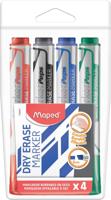 Maped whiteboardmarker Jumbo, beitelvormige punt, etui van 4 stuks in geassorteerde kleuren - thumbnail