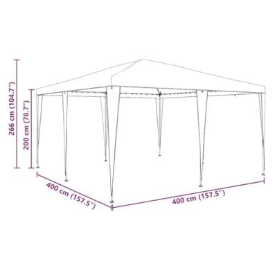Partytent Antraciet 400 x 400 x 266 cm Polyethyleen en Staal