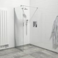 Van Marcke Inloopdouche - 80x200cm - veiligheidsglas - band mat glas - anti kalk - chroom 20005669 - thumbnail