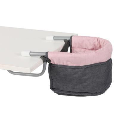 Poppen Tafelstoeltje - Melange Antraciet Roze Poppen Tafelstoeltje - Melange Antraciet Roze