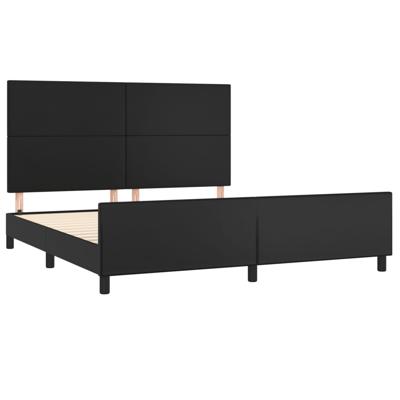 Bedframe met hoofdbord kunstleer zwart 180x200 cm