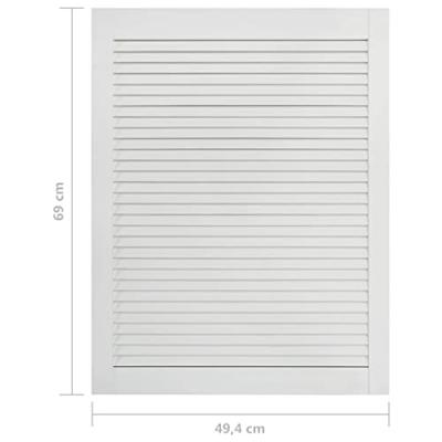 Kastdeur met lamellen 69x49,4 cm massief grenenhout wit