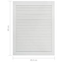 Kastdeur met lamellen 69x49,4 cm massief grenenhout wit - thumbnail