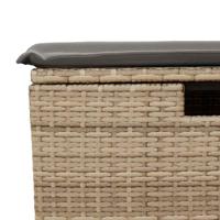9-delige Loungeset met kussens poly rattan beige - thumbnail