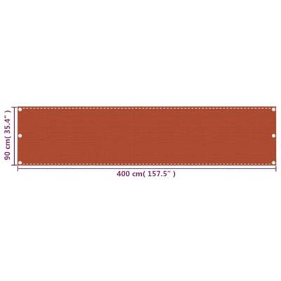 Balkonscherm 90x400 cm HDPE oranje