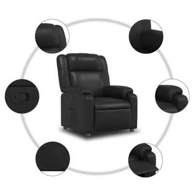 Fauteuil verstelbaar kunstleer zwart