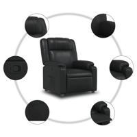 Fauteuil verstelbaar kunstleer zwart - thumbnail