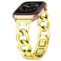 Metalen quick-release ketting band - Goud - Geschikt voor Apple watch 38mm / 40mm / 41mm / 42mm - thumbnail