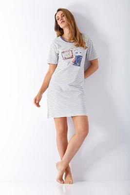 Hajo nachthemd blauwe strepen