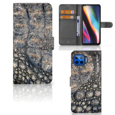 Motorola Moto G 5G Plus | Telefoonhoesje | Met pasjeshouder | Krokodillenprint Motorola Moto G 5G Plus | Telefoonhoesje | Met pasjeshouder | Krokodillenprint