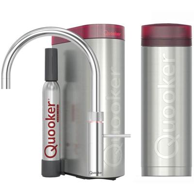 Quooker Fusion Round Keukenkraan Set - Kokend Warm- en Koud Water - Chroom - Inclusief PRO3 Reservoir & CUBE - Direct Gekoeld Bruisend Water