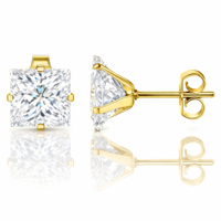 LGT Jewels Stud oorbellen Gold Edition transparent-6mm - thumbnail