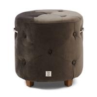 Rivièra Maison Poef 'Bowery' Velvet III, kleur Anthracite - thumbnail