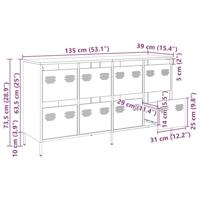 Dressoir 135x39x73,5 cm koudgewalst staal roze - thumbnail