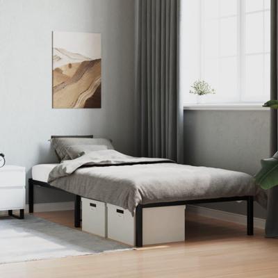 Bedframe metaal zwart 100x200 cm Bedframe metaal zwart 100x200 cm