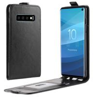 Zakelijke stijl verticaal flip TPU lederen Case voor Galaxy S10, met kaartslot (zwart) - thumbnail