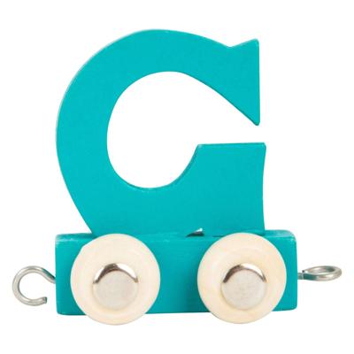 Small Foot - houten lettertrein aquablauw - g - 12 stuks Small Foot - houten lettertrein aquablauw - g - 12 stuks
