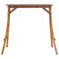VidaXL Schommelframe met antracietkleur dak gebogen hout teakafwerking - thumbnail