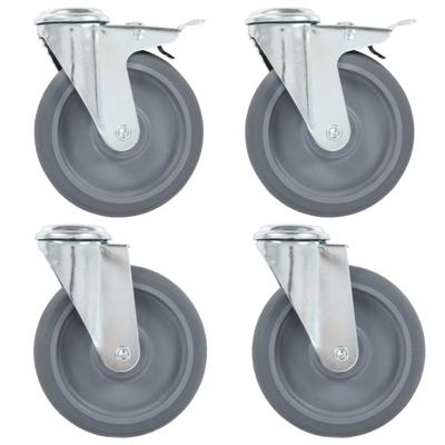 VidaXL 16 st zwenkwielen met boutgaten 125 mm