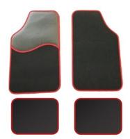 Universele automatten zwart met rood - 4-delig - thumbnail