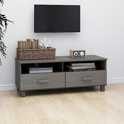 Tv-meubel 106x40x40 cm massief grenenhout lichtgrijs