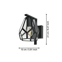Eglo WandlampMardyke zwart met glas - 43645 - thumbnail