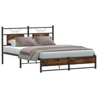Bedframe zonder matras hout gerookt eikenkleurig 137x190 cm - thumbnail