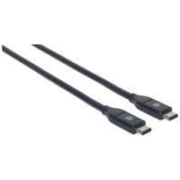 Manhattan 354899 USB-kabel USB 3.2 Gen2 USB-C stekker, USB-C stekker 0.50 m Zwart - thumbnail