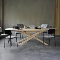 Ethnicraft Ovale Vergadertafel 'Mikado' Gevernist Eikenhout, 267 x 138cm - thumbnail