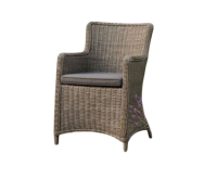 Ponte dining chair grey alu/kobo grey wicker Eurofar - Eurofar - thumbnail