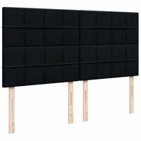 Boxspring met matras stof zwart 200x200 cm - thumbnail