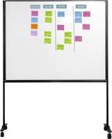 Smit Visual whiteboard, gelakt staal, magnetisch, verrijdbaar, 150 x 120 cm - thumbnail
