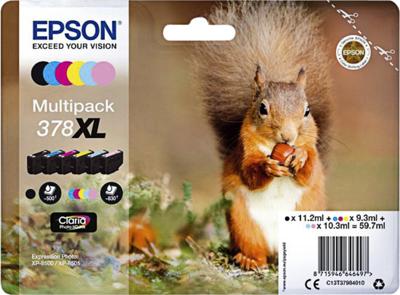 Epson Inktcartridge T3798, 378XL Origineel Combipack Zwart, Cyaan, Magenta, Geel, Foto cyaan, Foto magenta C13T37984010